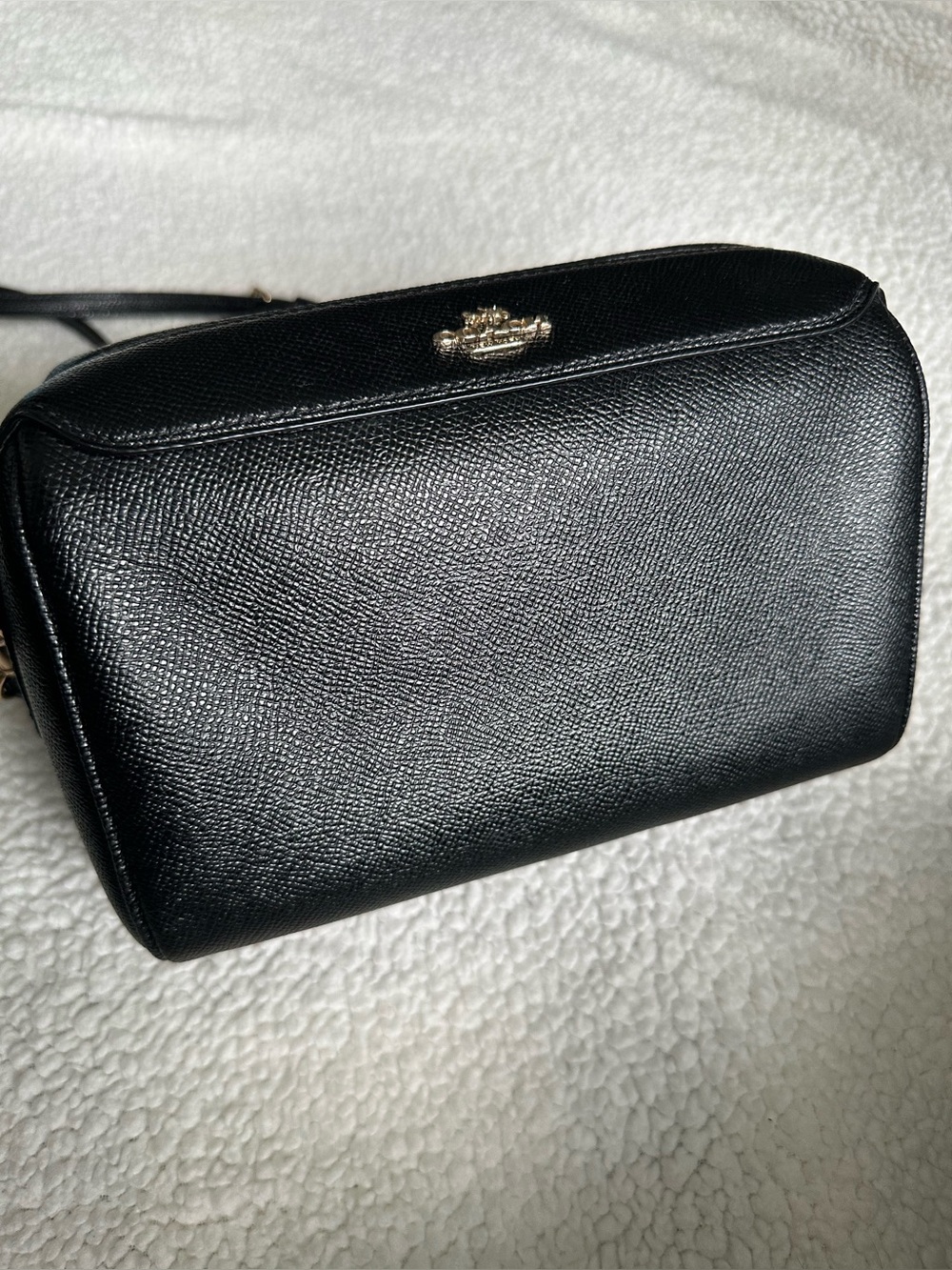 Coach Mini Bennett Crossbody Bag Black Crossgrain Leather F76629 Gold Hardware - Picture 4 of 14
